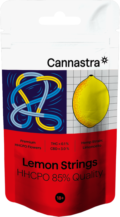 Cannastra HHCPO Flower Lemon Strings, HHCPO 85 % Qualität, 1 g – 100 g