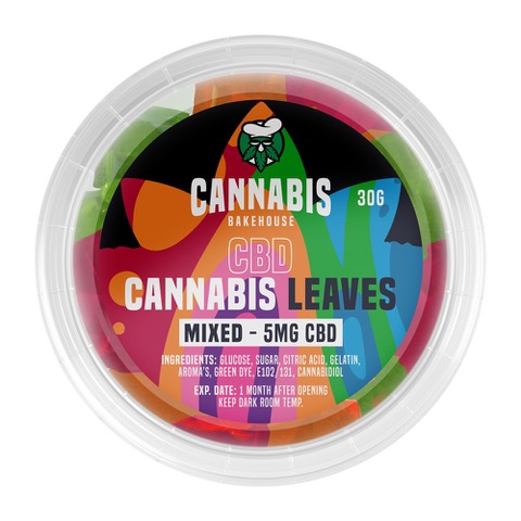 Cannabis Bakehouse - ЦБД мешавина гумених листова, 10 ком к 5 мг ЦБД