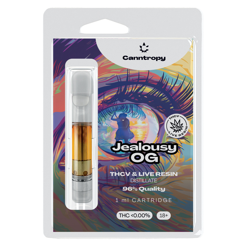 Canntropy THCV Kartuş Kıskançlık OG canlı reçine terpenleri, THCV %96 kalite, 1 ml