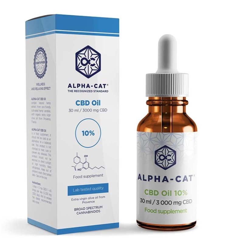 Alpha-CAT CBD Конопляна олія 10%, 30 мл, 3000 мг