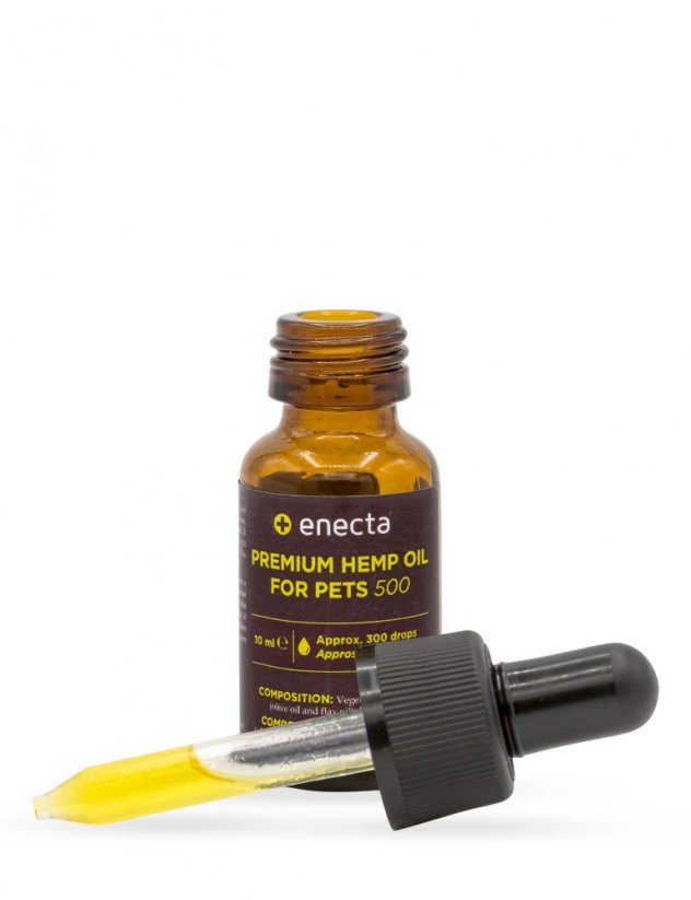Enecta CBD konopný olej pre zvieratá 5%, 500 mg, 10 ml