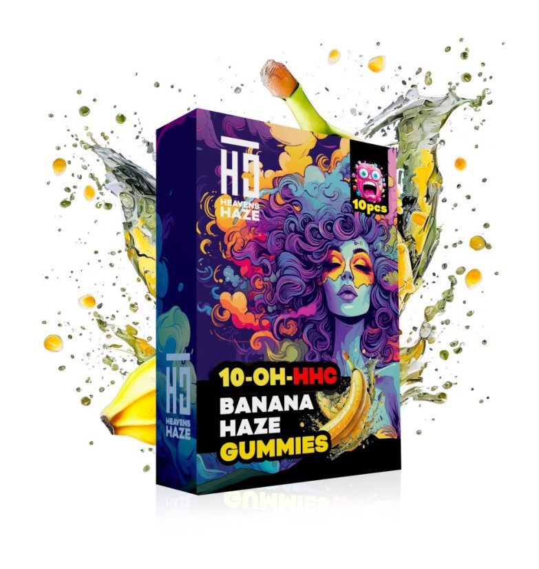 Heavens Haze 10-OH-HHC Gummies Banana Haze, 10 stk