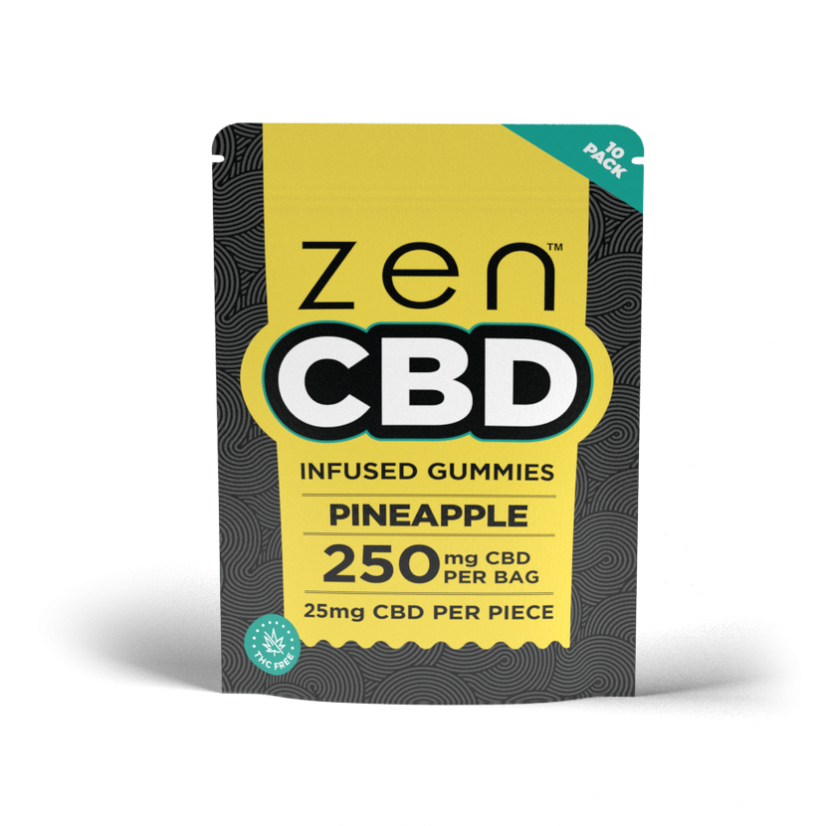 Gummies ZEN CBD - Ananas, 250mg, 10 buc - cutie de prezentare 25 buc