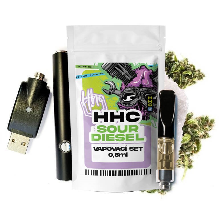 Czech CBD HHC Set Batéria + Cartridge Sour Diesel, 94 %, 0,5 ml