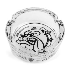 Cinzeiro de vidro preto e branco original The Bulldog