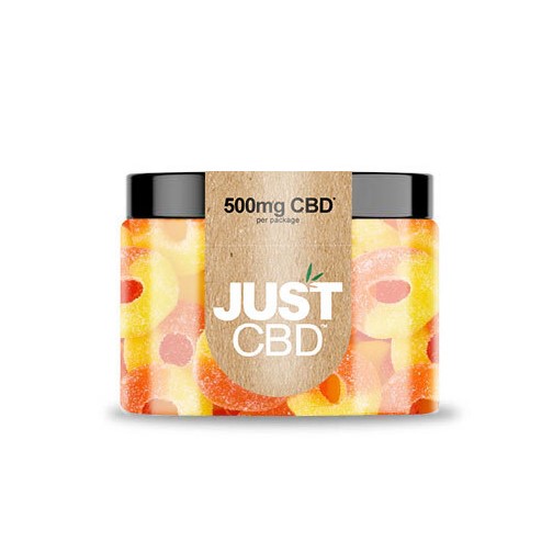 JustCBD Kummikud Virsik Sõrmused 250 mg - 3000 mg CBD