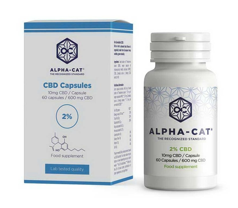 Alpha-CAT Hemp CBD capsule 60x10mg, 600 mg