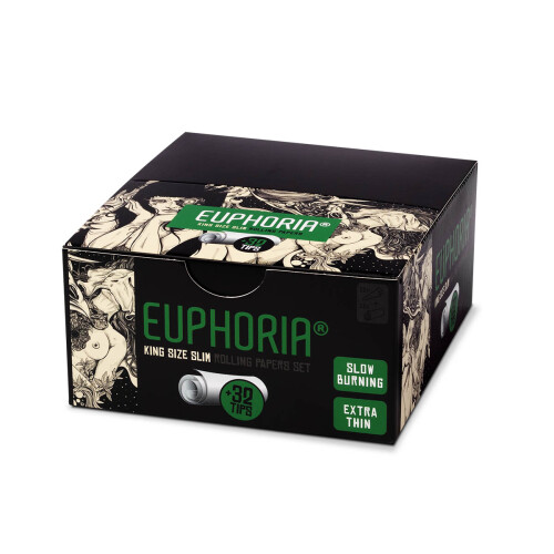 Euphoria キングサイズ スリム ミスティック ローリングペーパー + フィルター - 24 個入りボックス