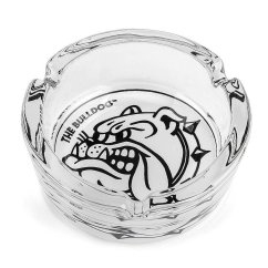 Cenicero de cristal blanco y negro original The Bulldog