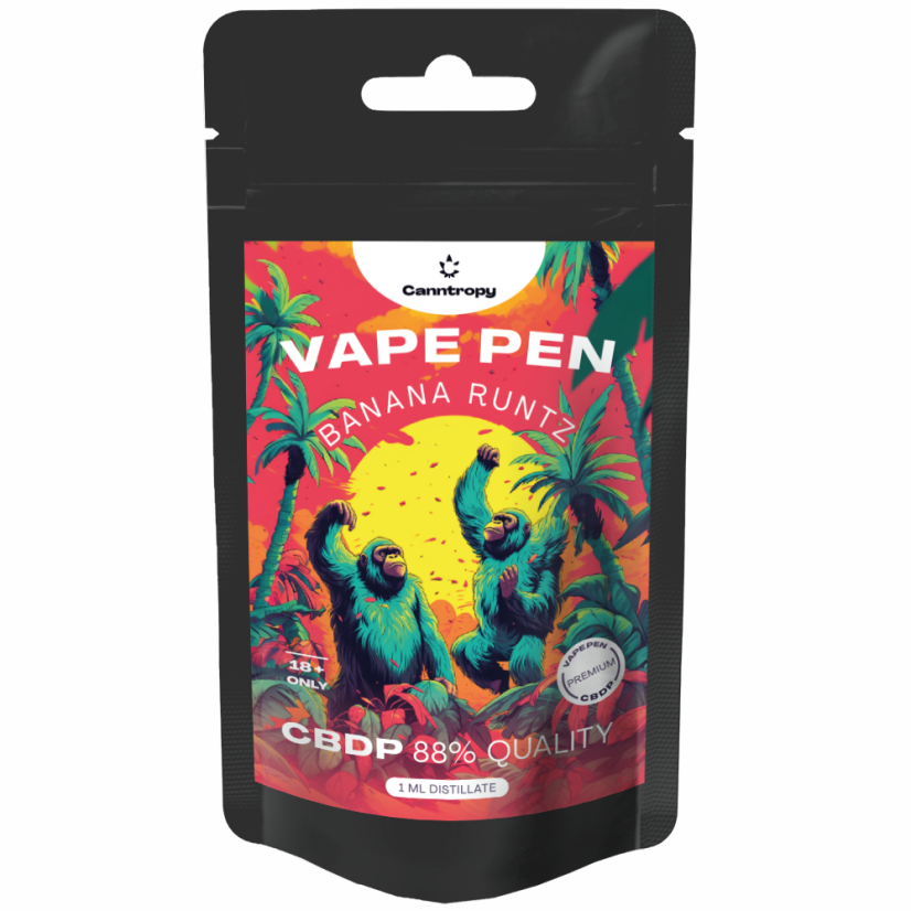 Canntropy CBDP Vape Pen Banana Runtz、CBDP 88% 品質、1 ml