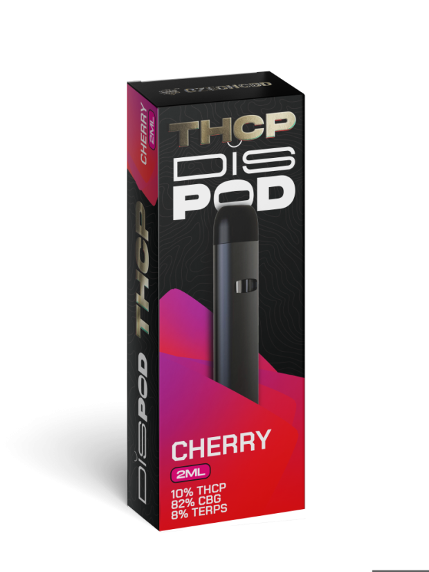 Czech CBD THCP Vape Pen disPOD Cereza 10% THCP, 82% CBG, 2 ml