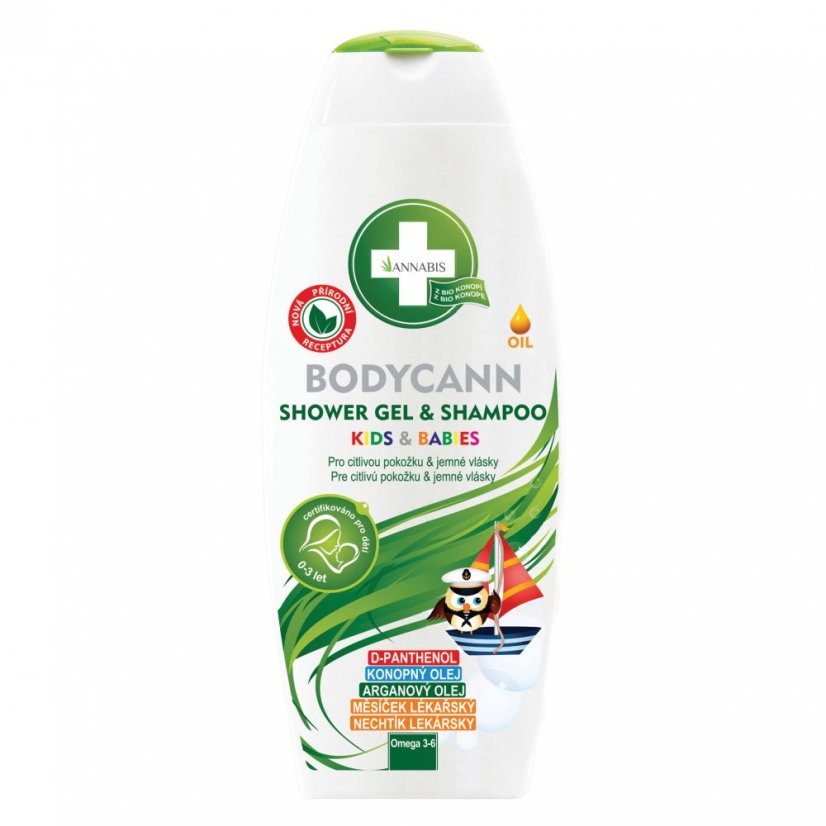 Annabis Bodycann Kids & Babies shampoo natural e gel de banho 2 em 1 250 ml