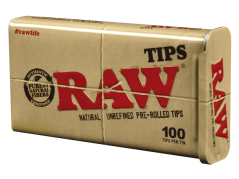 RAW Vorverpackte Filter (100 Stück) – BOX, 6 Stück Dosen