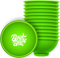 Best Buds Silikon blandeskål 7 cm, grønn med hvit logo (12 stk/pose)