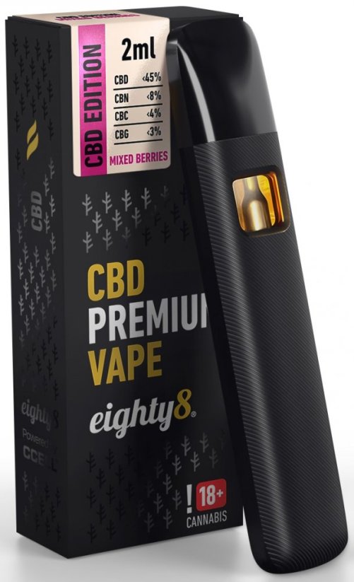 Eighty8 CBD Vape Pen Premium Bayas mixtas, 45 % CBD, 2 ml