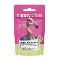 Happy Bites HHC Gummies Dâu Flamingo, 10 viên x 25 mg, 250 mg