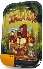 Best Buds Gorilla Glue დიდი ლითონის მოძრავი უჯრა მაგნიტური საფქვავი ბარათით