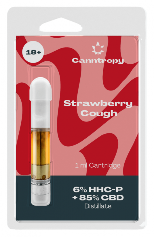 Canntropy Cartuș de amestec HHCP pentru tuse de căpșuni, 6 % HHCP, 85 % CBD, 1 ml