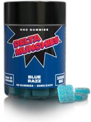 Delta Munchies Gumiji Blue Razz HHC, 1000 mg, 40 kosov