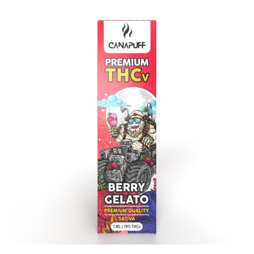 CanaPuff Berry Gelato 79 % THCv - Kertakäyttöinen höyrykynä, 1 ml