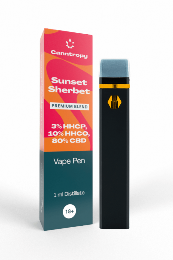 Canntropy HHC-PO Blend Vape Pen Sunset Sherbet, HHC-P 3 %, HHC-O 10 %, CBD 80 %, 1 ml