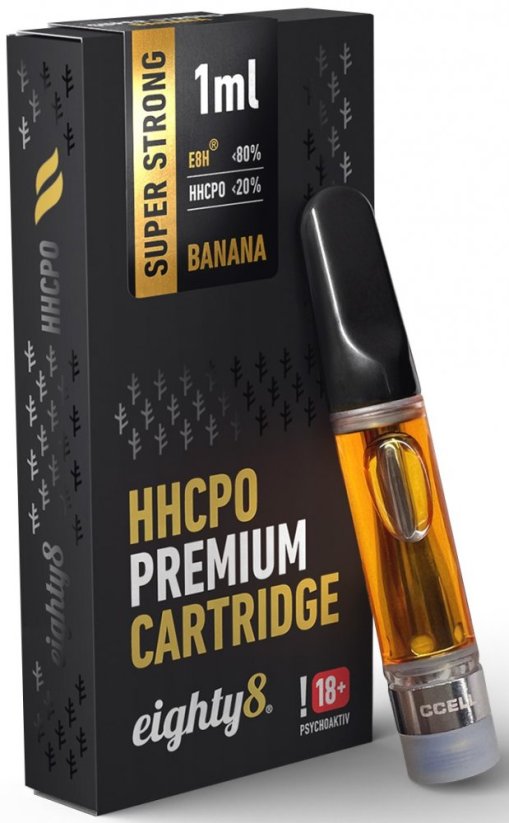 Eighty8 Cartuccia HHCPO Banana super forte premium, 20 % HHCPO, 1 ml