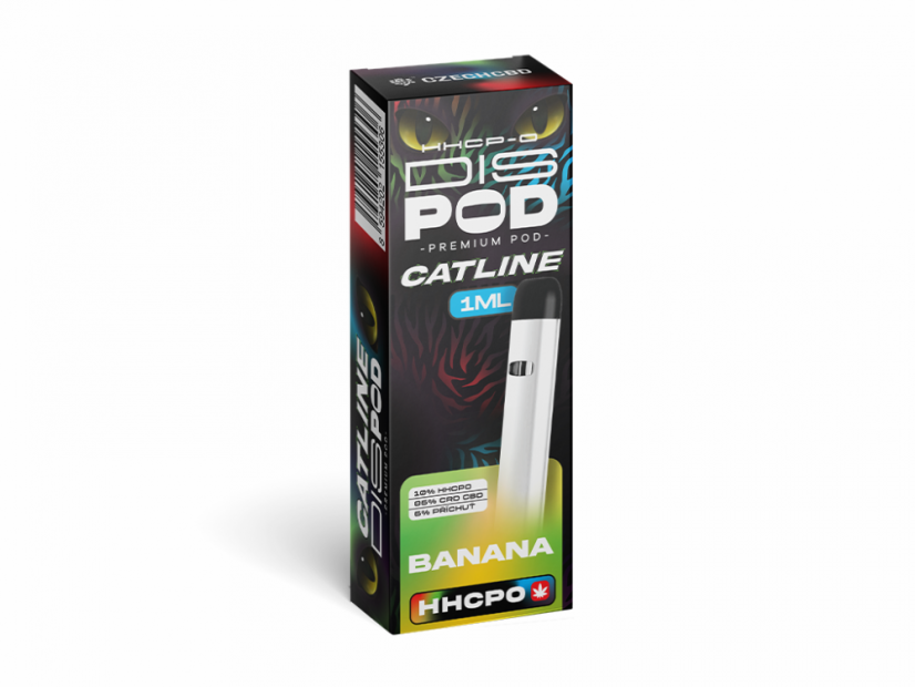Czech CBD HHCPO CATline Vape Pen disPOD Banane, 10 % HHCPO, 1 ml