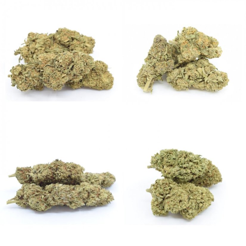 Set de mostre THCP Flowers- Fructe Pebbles 5%, Forbidden Fruit 10%, Tort cu inghetata 15%, Grape Ape 20%, 4 x 1 g