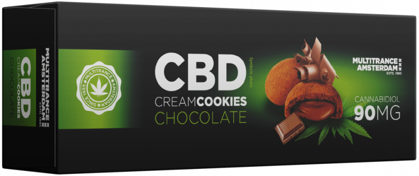Cookies tal-Krema taċ-Ċikkulata tas-CBD (90 mg) - Kartuna (18-il pakkett)