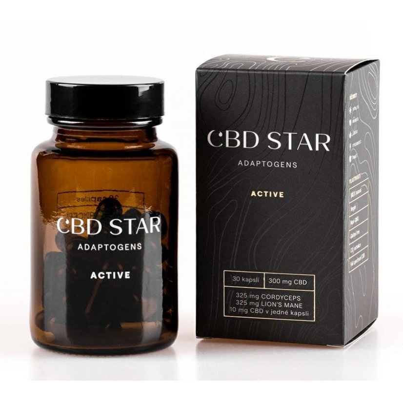 CBD Star CBD入り薬用キノコ - アクティブアダプトゲン、30カプセル