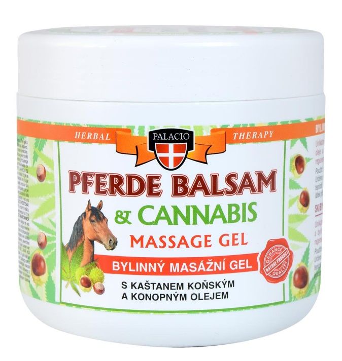 Palacio Gel de massage CANNABIS avec Pferde, 600 ml