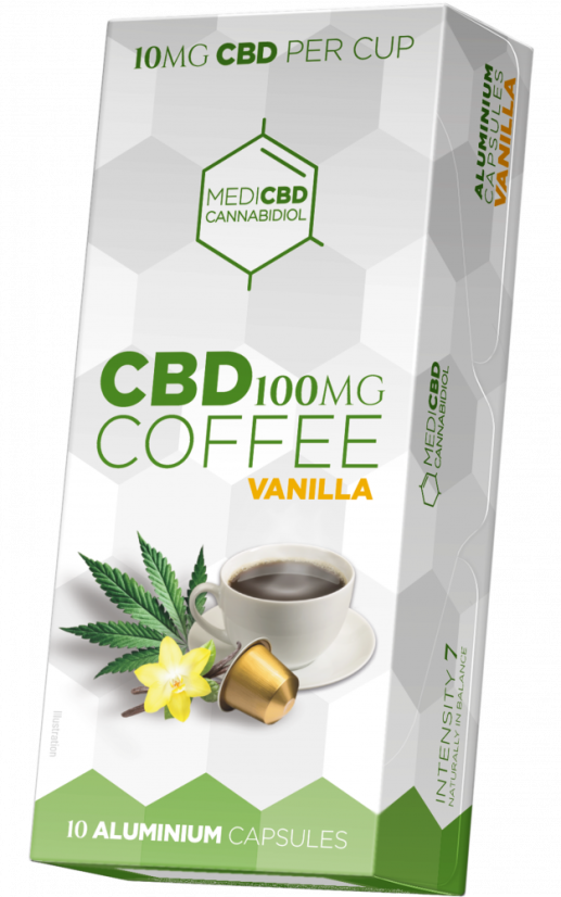 MediCBD Vanillu kaffihylki (10 mg CBD) - Askja (10 kassar)