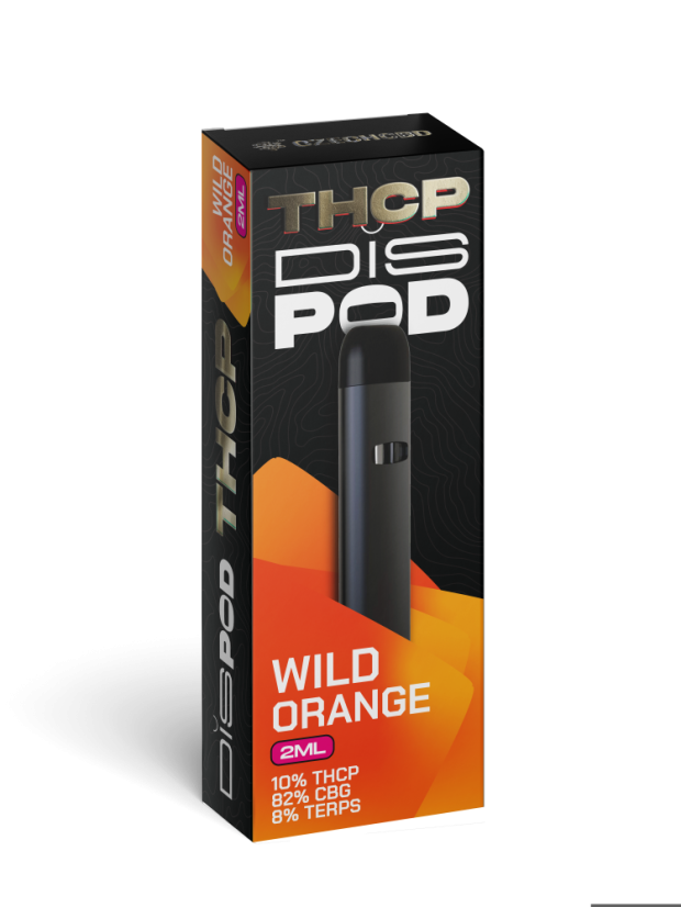 Czech CBD THCP Vape Pen disPOD Wild Orange 10% THCP, 82% CBG, 2 ml