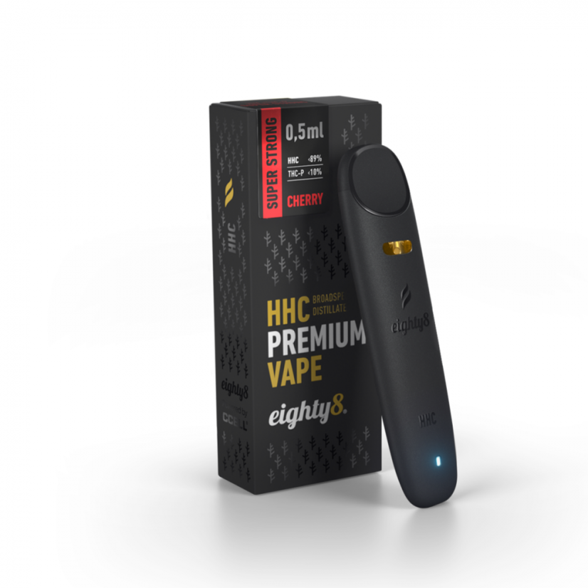 Eighty8 スーパーストロング HHC Vape チェリー、89 % HHC、10 % THCP、CCELL、0.5 ml