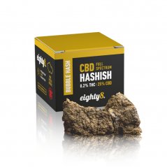 Eighty8 Bubble Hashish al 25% di CBD, THC 0,2%, 1 G