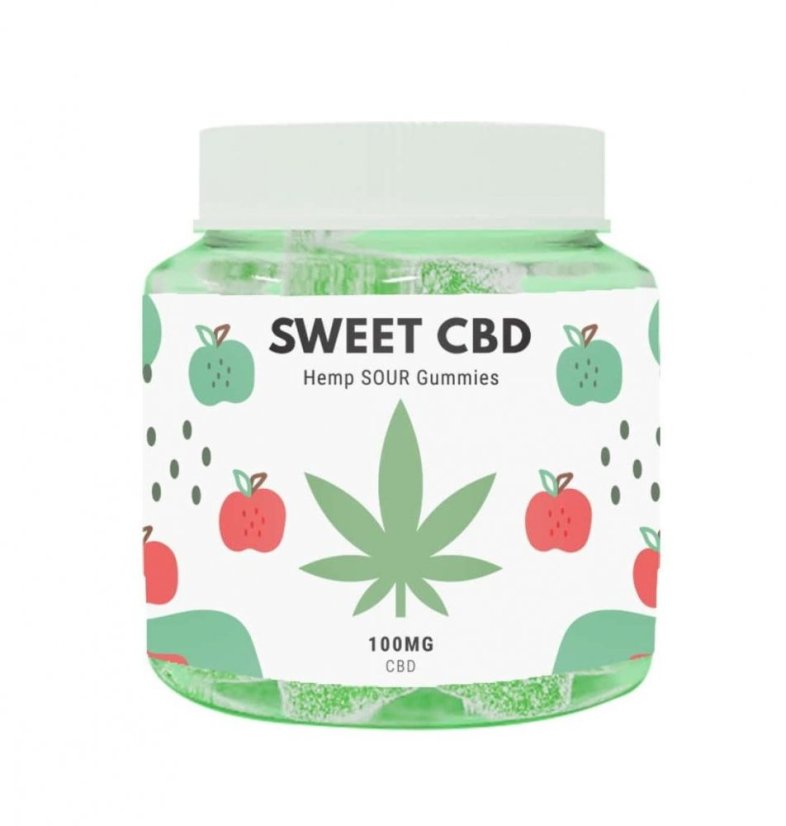 Sweet CBD Ħelu Gummies, Apple, 100 mg CBD, 20 biċċa x 5 mg, 60 g