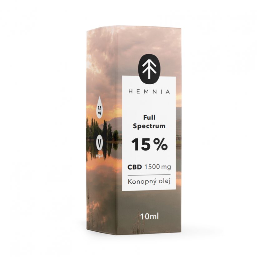 Hemnia Пълен спектър CBD конопено масло 15%, 1500 mg, 10 ml