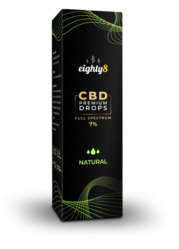 Eighty8 天然 CBD ドロップ、7%、10 ml、700 mg