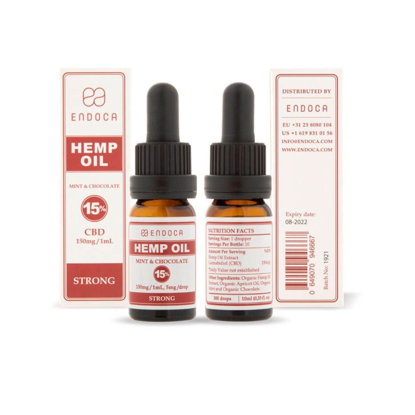 Endoca Aceite de Cáñamo Chocolate Menta 4500 mg CBD (15%), 30 ml