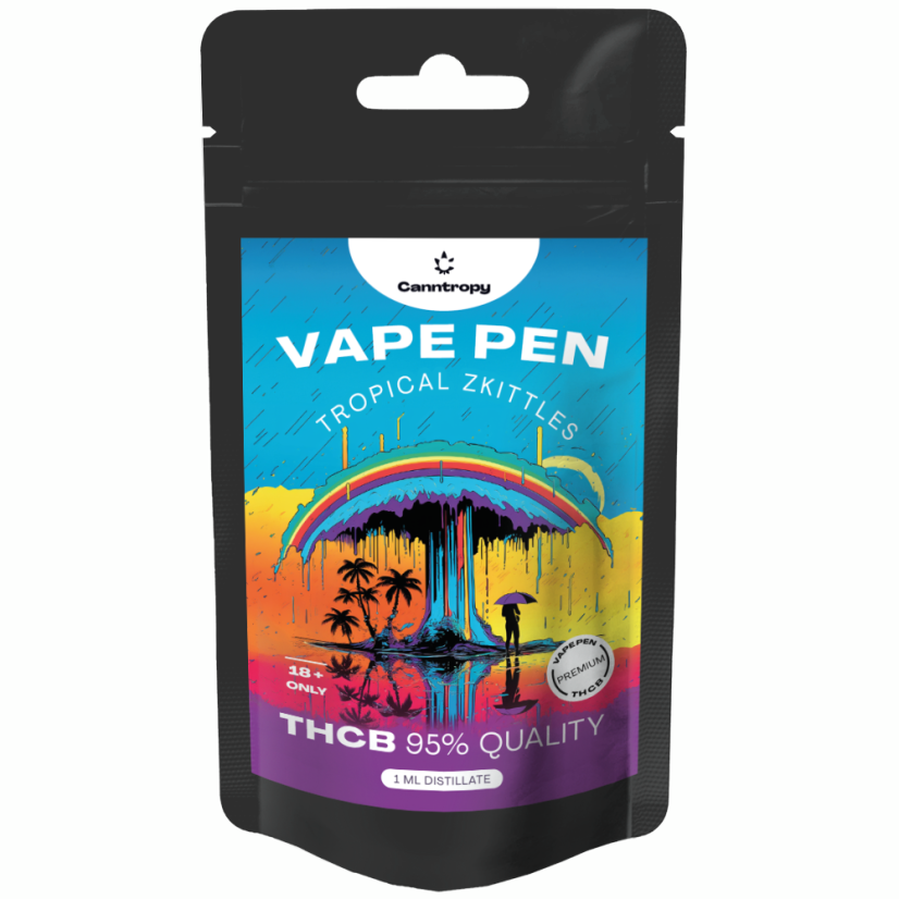 Canntropy THCB Vape Pen Tropical Zkittles 1ml, THCB 95% качество