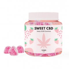 Sweet CBD Gummies bonbóny, Jahoda, 100 mg CBD, 20 ks x 5 mg, 60 g