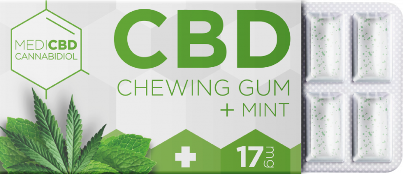 Žuvačka MediCBD Mint CBD (17 mg CBD), 24 krabičiek na displeji
