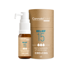 CannabiGold Oil Relief 15% (13,5% CBD, 1,5% CBG), 1800 мг, 12 мл