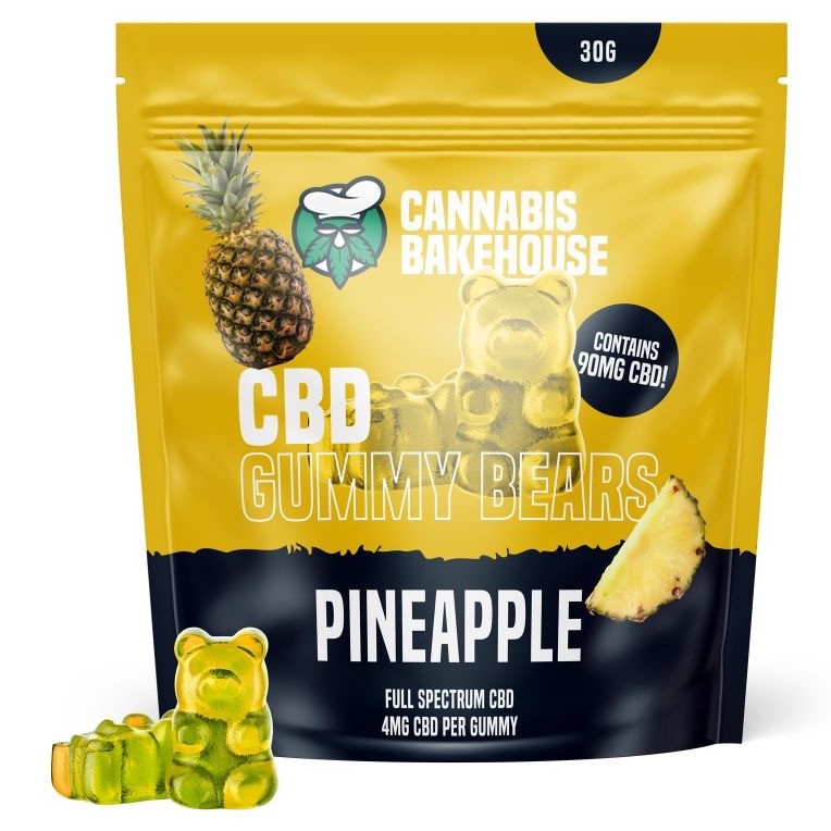Cannabis Bakehouse CBD-hedelmäkumit - Ananas, 30g, 22 kpl x 4 mg CBD