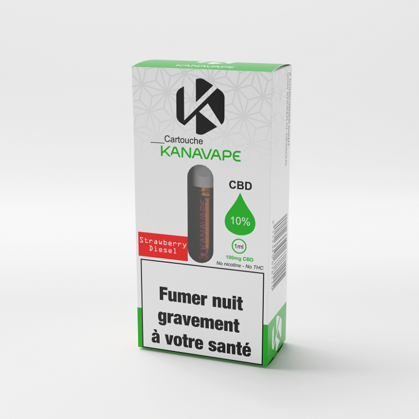 Cartuș Kanavape Strawberry Diesel 10% CBD, 1 ml, 100 mg