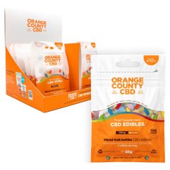 Orange County CBD Flacons, pack de voyage 100 mg CBD, 25 g (20 pcs / paquet)