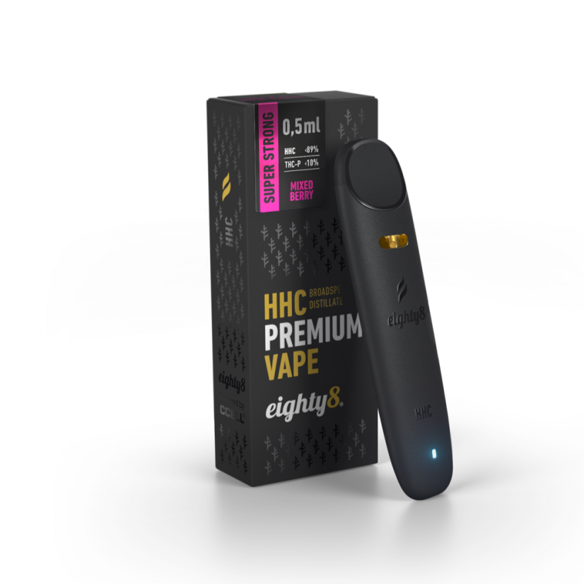 Eighty8 სუპერძლიერი HHC Vape Mixed Berry, 89% HHC, 10% THCP, CCELL, 0,5 მლ