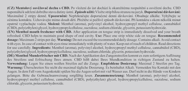 CEBEDIX-H FORTE Odorizant de respirație mentol cu CBD 5mg x 10 buc, 50 mg
