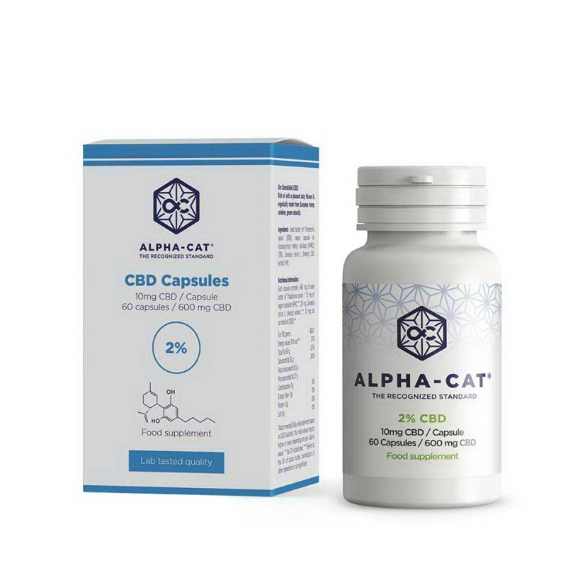 Alpha-CAT Hemp CBD capsule 60x10mg, 600 mg