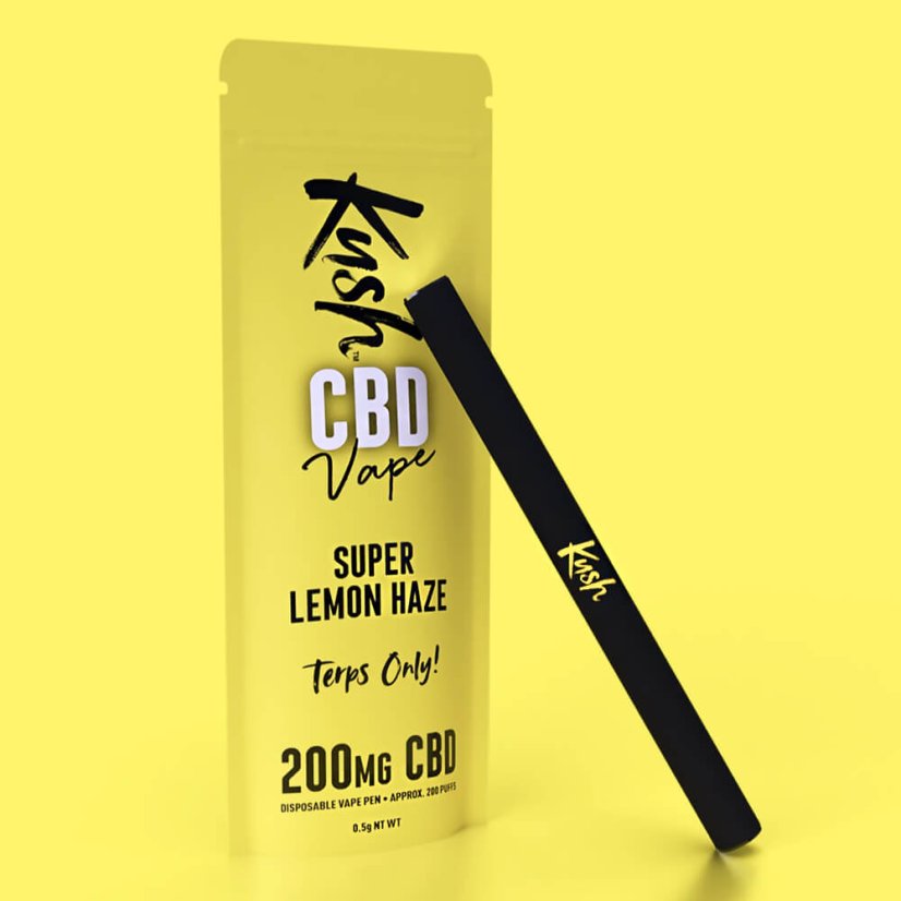 Kush Vape CBD Vape Pen Super Lemon Haze 2.0, 200 მგ CBD - Display Box 10 ც.